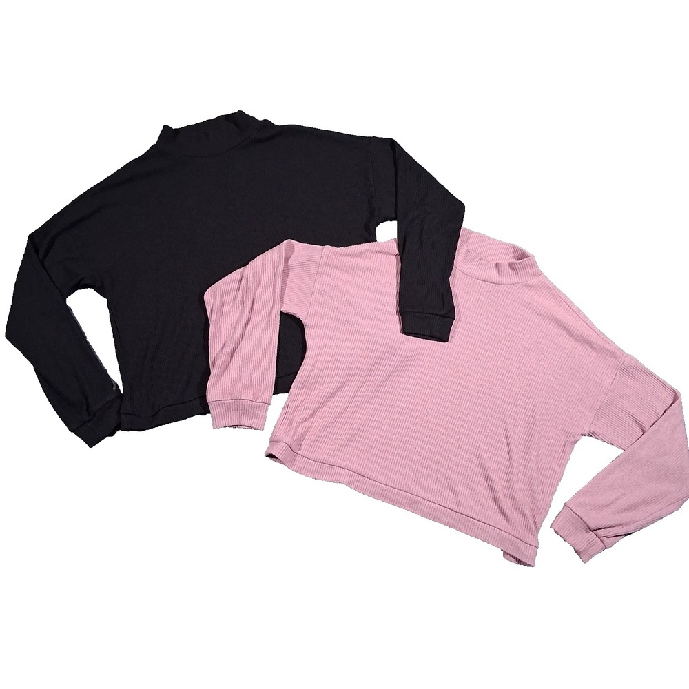 LUCKY BRAND Oversize‎ 1Black,1Pink  Mock Neck Sweaters Both Size M